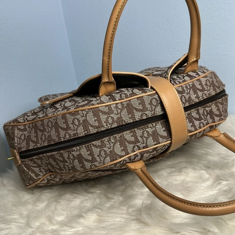 💯Authentic  Christian Dior Double Saddle Diorissimo Canvas & Beige Leather🍀
